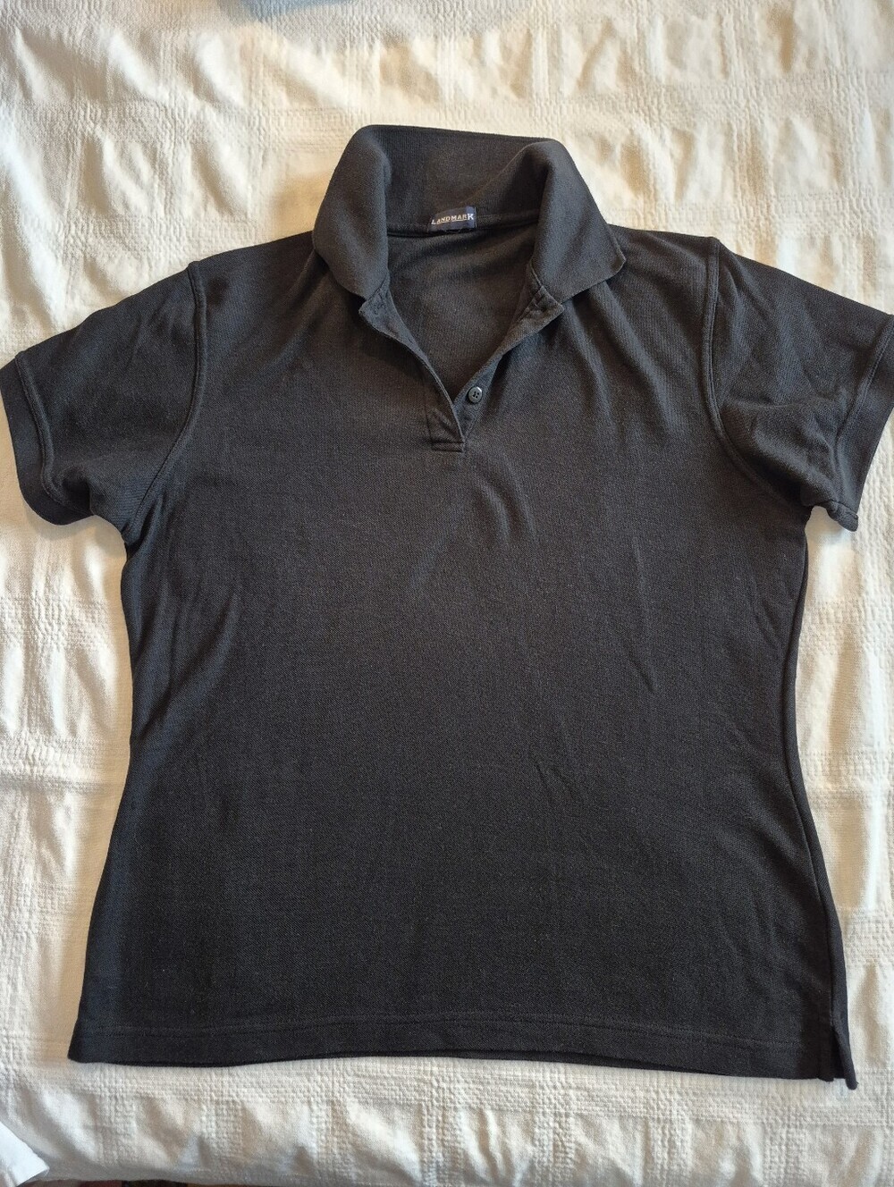 Landmark women's XL black polo shirt, heavier weight fabric No tags